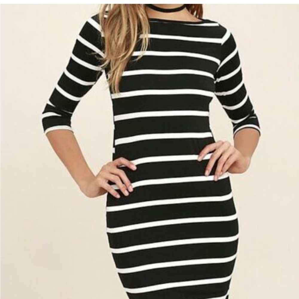 Lulu's Heir Lines Striped Bodycon Dress